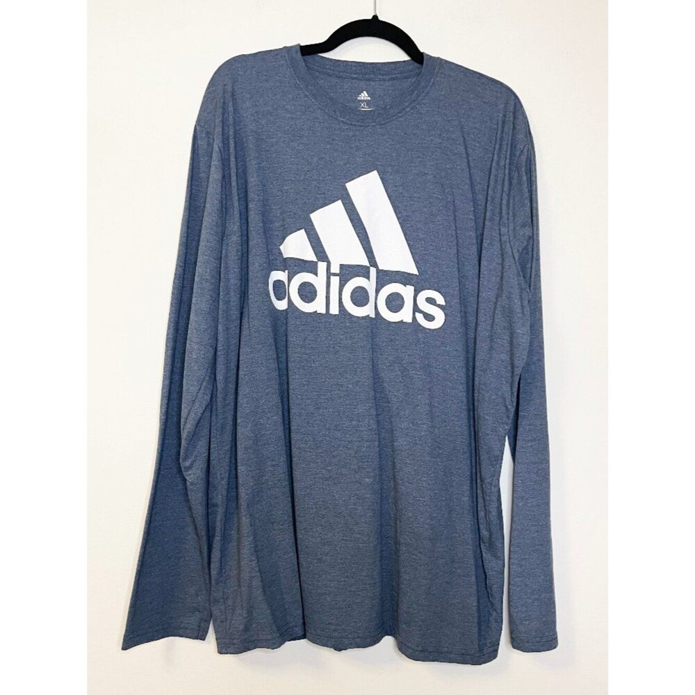 Adidas Golf Long Sleeve Logo Graphic T-Shirt Blue Heather XL Performance Tee